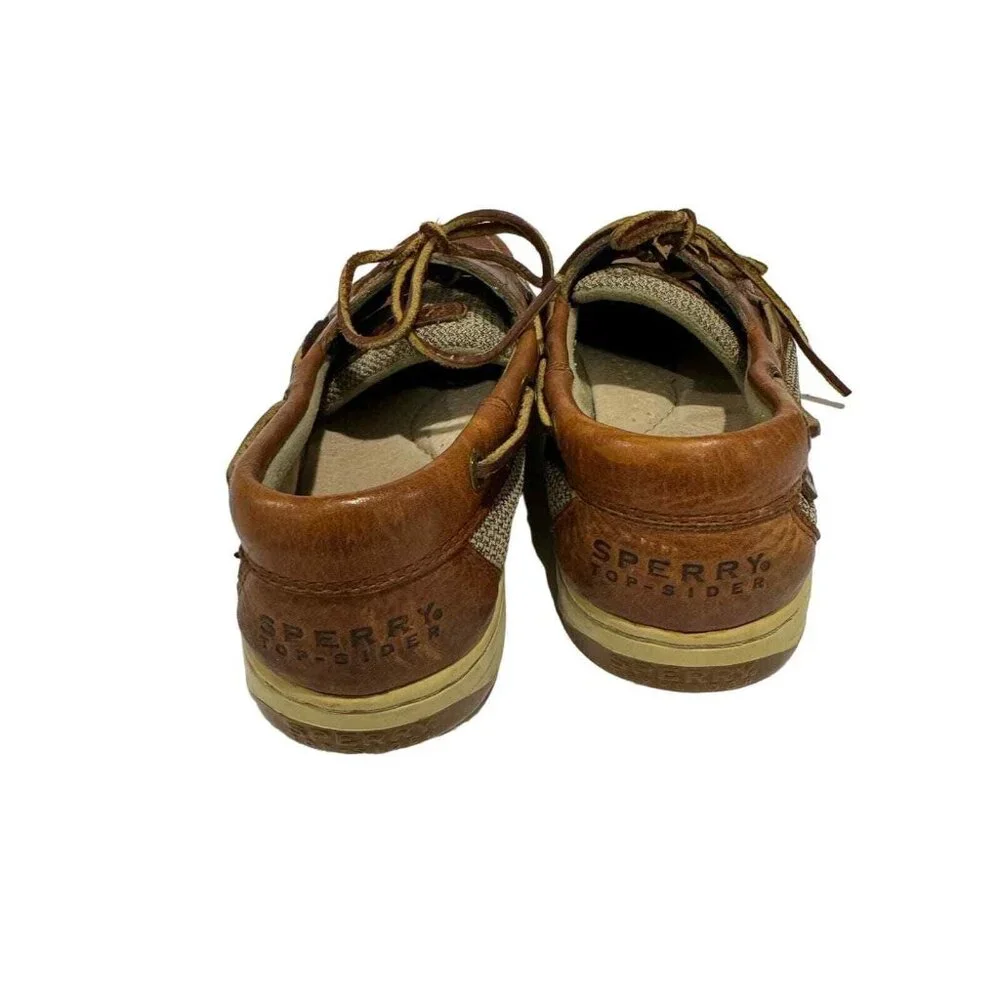 Sperry Top-Sider Preppy Brown Leather Loafers 7.5 Boat Shoes Preppy Casual